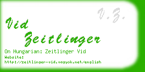 vid zeitlinger business card